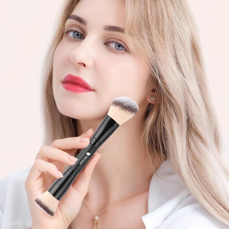 DUcare فرشاة أساس مزدوجة لنحت البرونزر لدمج السائل والبودرة وكريم الخدود - أسود - Image 5